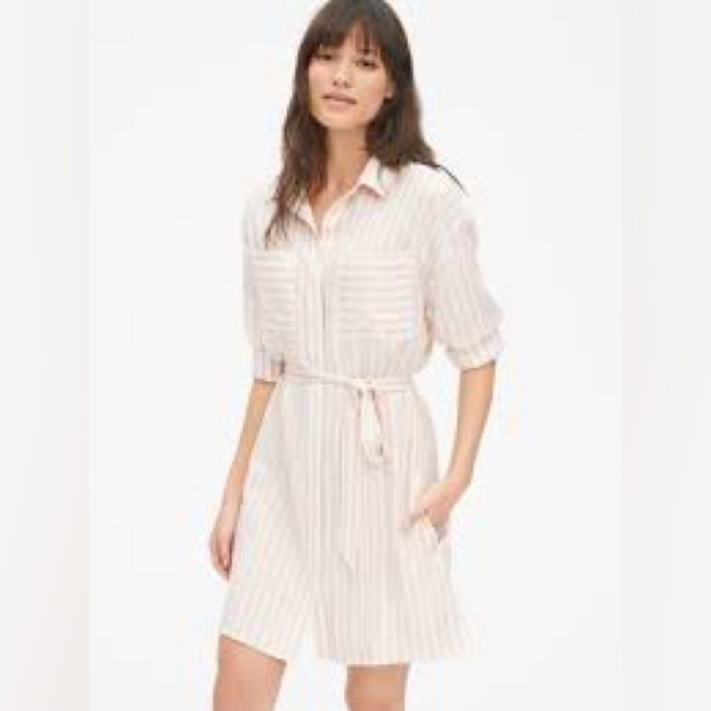 GAP Stripe Patch Pocket Shirt Dress Medium